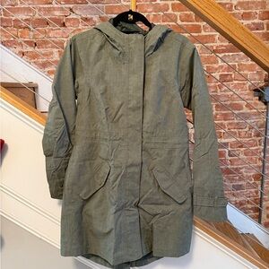 Athleta Olive Rain Jacket with Hood